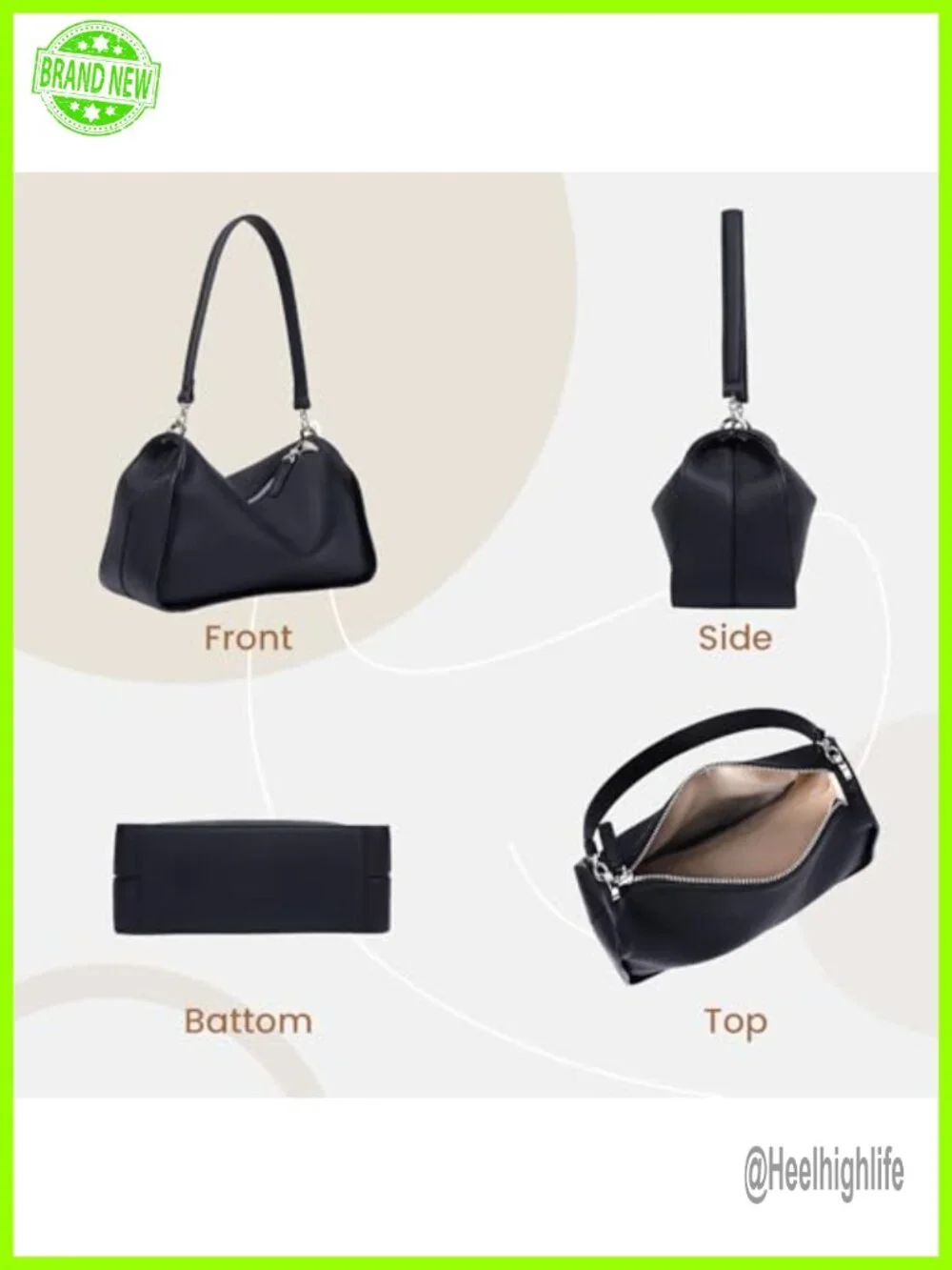 Genuine Leather Hobo Bag Crossbody Shoulder Bag Purse
